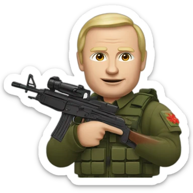 vladimir poutine avec une ak 47 sticker