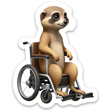 Meerkat in a power wheelchair  sticker