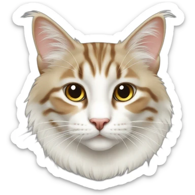 Norwayjan Forest cat white lightbrown sticker