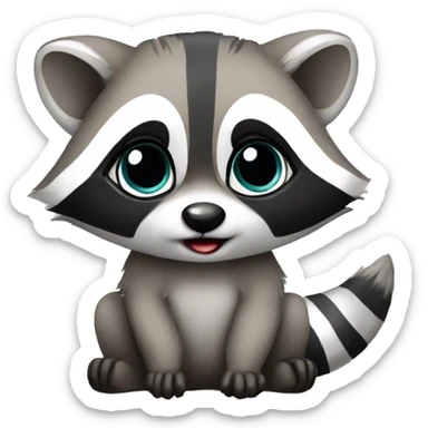 Cute baby raccoon  sticker