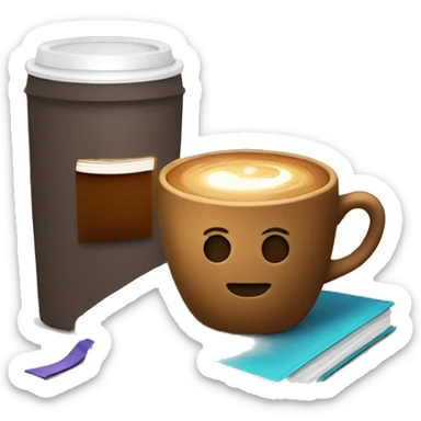 coffee and book sticker
