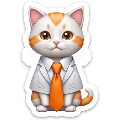 kitten wearing a big necktie sticker