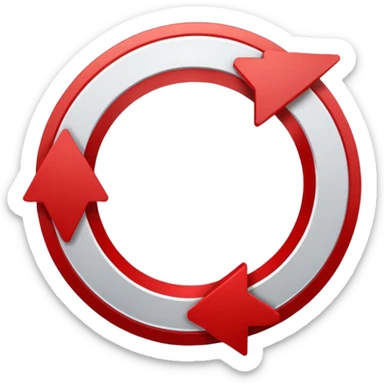 Prompt 15: "Is your backup plan."
Graphic: 🔄 Refresh/loop arrows icon (white with red highlights).
Animation: Arrows rotate smoothly.
Background: Transparent. sticker