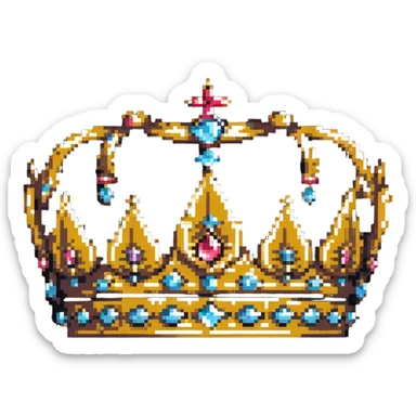 ornate royal crown with jewels sticker