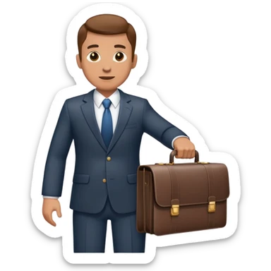 businessman in a suit with briefcase sticker