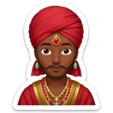 Desert King – ruby turban + amber robe,Red Kings. sticker