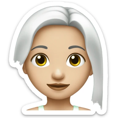 Niña de piel blanca con ojos verdes y pelo liso sticker