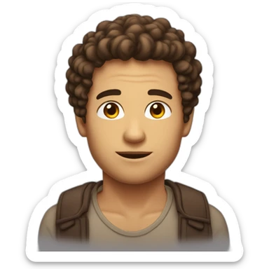 homme brun aux cheveux bouclés sticker