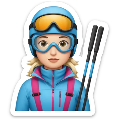 Skier with goggles sticker