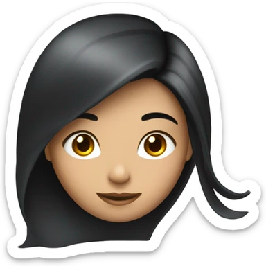 girl with long dark hair styled with a dyson sticker