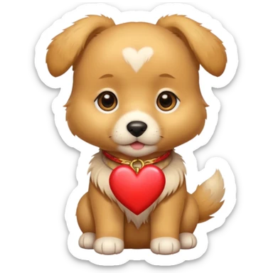 valentine's day themed puppy sticker