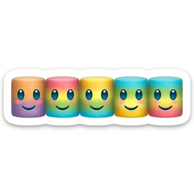 Five Little Colorful Ranbow Marshmallows  Friends!! So Super Cute!! 6767676767!! sticker