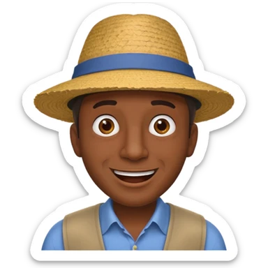 homme créole réunionnais  étonné  avec chapeau sticker