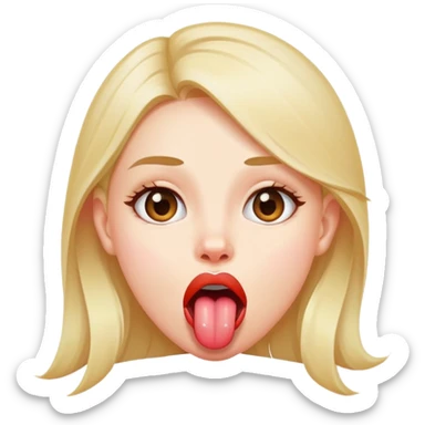 Girl sticking tongue out  sticker