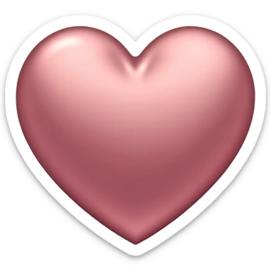 heart with a metallic rose finish sticker