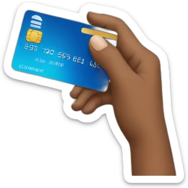 Hand holding a credit card sticker