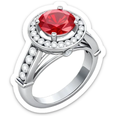 glitter rubi diamond married ring prata sticker