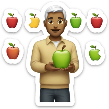 Man with a totally apple set up  sticker