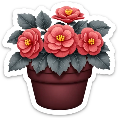 super realistic grey begonia sticker