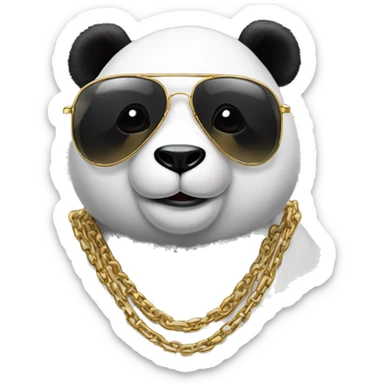 Panda wearing ray-bans and a gold chain sticker