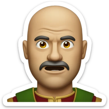 Angry bald Italian man at a renaissance fair sticker