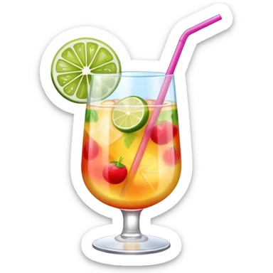 a glass of summer cocktail sticker
