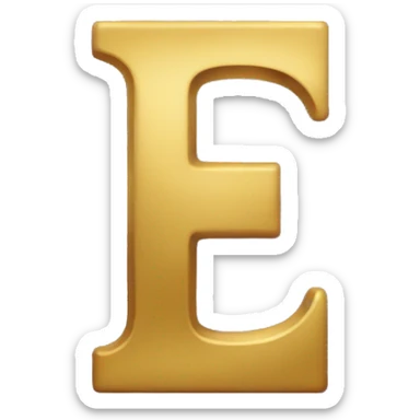 Gold letter “E” sticker