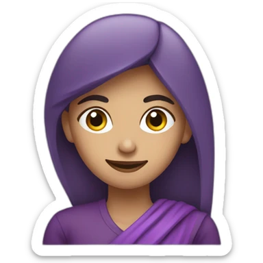 Armenian woman sayin hi in purple clouths  sticker