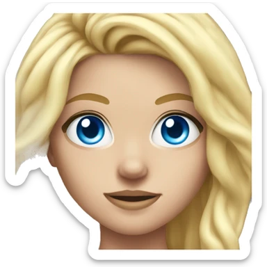 muscular white gym girl with blonde  long hair, blue eyes sticker