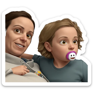 baby boys with pacifiers sticker