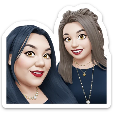 smiling girls with jewelry sticker