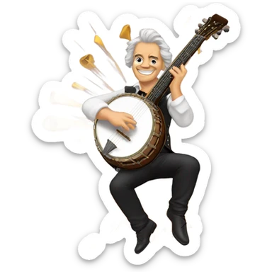 Beethoven explosion banjo sticker