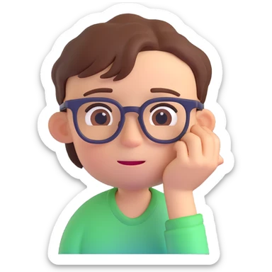 A sweaty bespectacled boy who has just finished a 5K run sticker