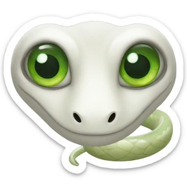 White snake with green eyes sticker