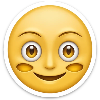 Standard yellow smile emoji but with both eyes looking in different directions. Deadpan no smile sticker