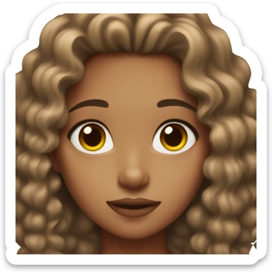 A Girl with brown slightly curly hair and pretty makeup  sticker