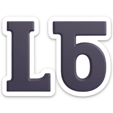 A bold  text “L 5” clearly written on it in black letters, centered sticker