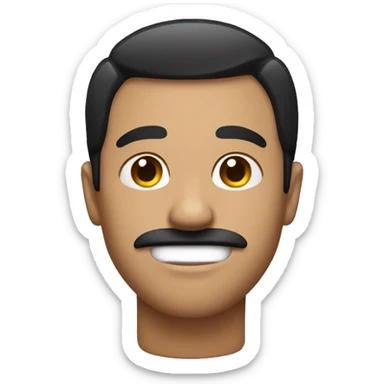 man with short black hair and a really small mustache above his mouth  sticker