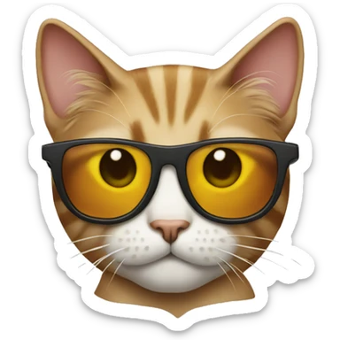 Cat with sunglasses sticker