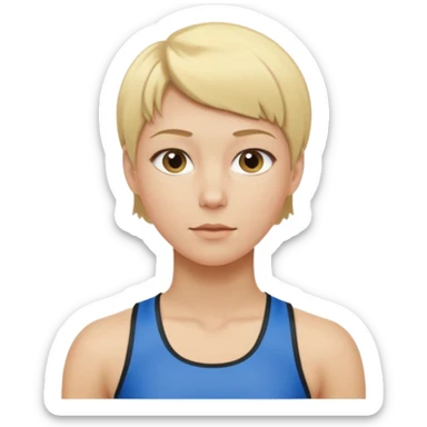 blonde short haired athlete sticker