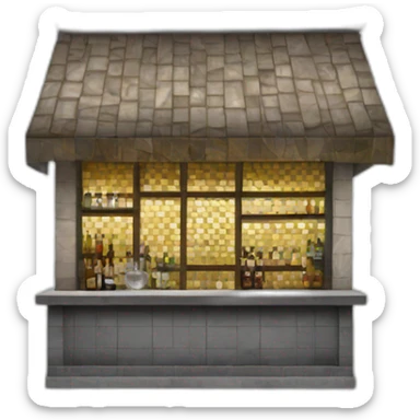 Exterior of a bar with a mosaic of tiles for the sighn  sticker