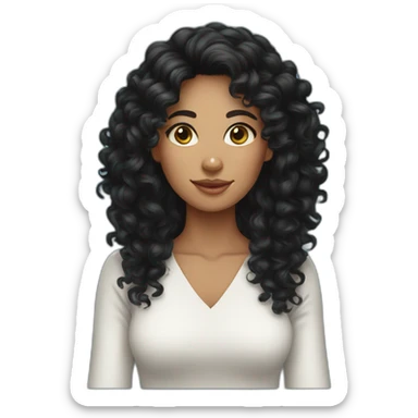 Curly black hair woman kazakhstan sticker