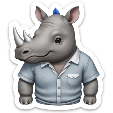 rhino with shirts sticker