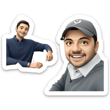 smiling boy in restaurant setting sticker