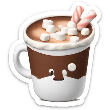 Hot chocolate with marshmallows  sticker
