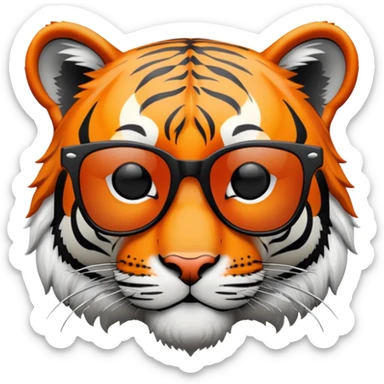 tiger head with dark lens wayfarer sunglasses sticker