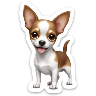 dog chihuahua white and brown sticker