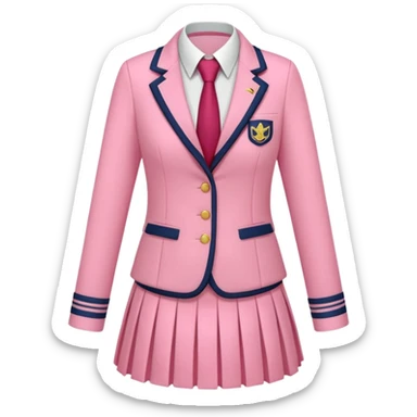 pink academia uniform with skirt sticker