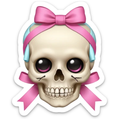 SKULL POOKIE RIBBON HEAD ONLY RIBBON sticker