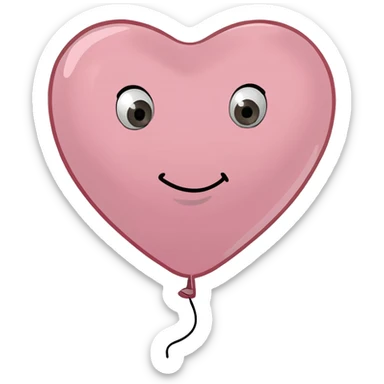 Pink balloon heart sticker